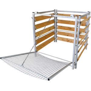 Produktbild für Komposter bellissa 99153, natur/ silber, aus Holz und Stahl