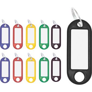 WUBAYI Schlüsselanhänger Set - 100 Stück Mit Etikettenfenster In 10 Farben
