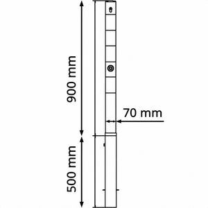 Produktbild für Absperrpfosten Schake 470FZB+2, 2 Ösen, rot/weiß, aus Metall