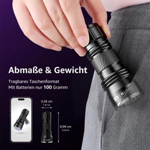 Produktbild für UV-Taschenlampe Lepro mit LED, 9 cm