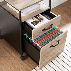 Produktbild für Rollcontainer Vasagle OFC071B02, aus Holz, grau