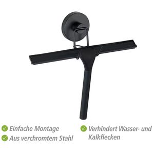Produktbild für Duschabzieher Wenko Vacuum-Loc, aus Metall, schwarz