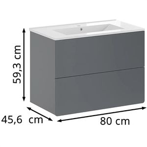 Produktbild für Waschtisch Vicco Izan, hängend, grau