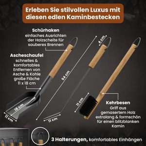 Produktbild für Kaminholzregal Black-Oak Aspen, mit Kaminbesteck