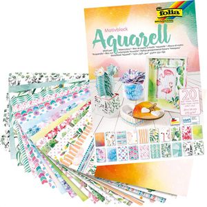 Produktbild für Motivpapier Folia 48749 Aquarell, 24 x 34 cm