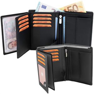 Portemonnaie FaVolmer Phoenix 3, schwarz, aus Echt Leder