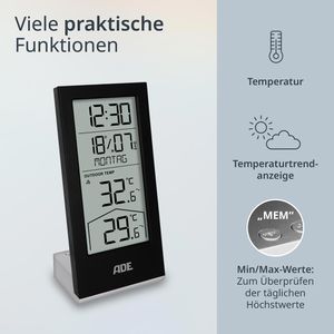 Produktbild für Thermo-Hygrometer ADE WS2324, digital, schwarz