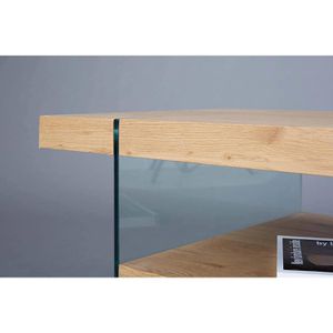 Produktbild für Couchtisch Inter-Link 50111014, aus Holz / Glas, wildeiche