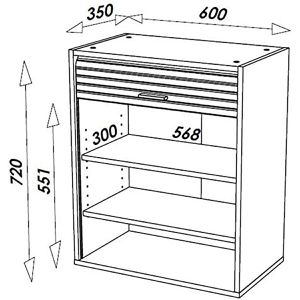 Produktbild für Rollladenschrank Simmob COOK076, aus Holz