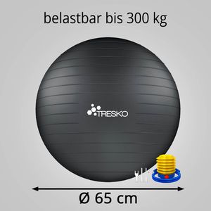 Produktbild für Gymnastikball Tresko Anti-Burst, mit Luftpumpe