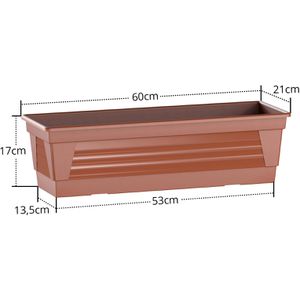 Produktbild für Blumenkasten Plastard Milano 60, terrakotta