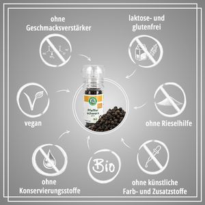Produktbild für Pfeffer Lebensbaum ganze Körner, schwarz, BIO