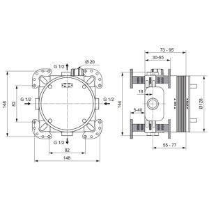 Produktbild für Unterputz-Grundkörper Ideal-Standard EASY-Box, A1000NU