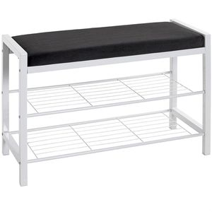 Schuhbank Haku-Möbel 54343, weiß / schwarz, aus Metall