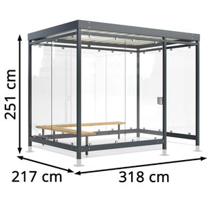 Produktbild für Personenunterstand WSM Professional Köln K3 d/b BS, anthrazit