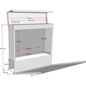 Produktbild für Briefkasten Metzler Modell-G, verkehrsweiß, aus Stahl