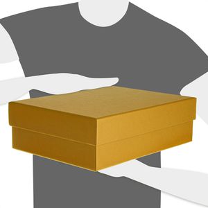 Produktbild für Geschenkbox Rössler-Papier 1341145375, Boxline Metallic, gold