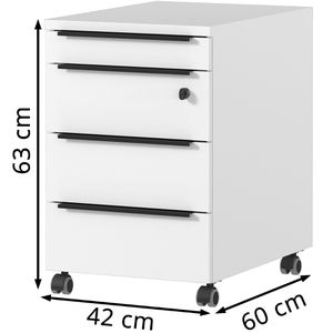 Produktbild für Rollcontainer Germania Mailand 4376-84, aus Holz, weiß