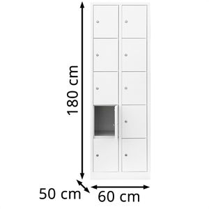 Produktbild für Schließfachschrank Lüllmann 520527, weiß