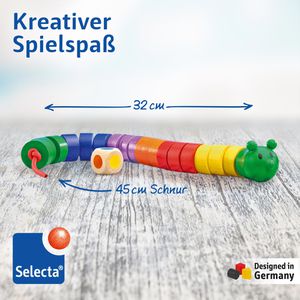 Produktbild für Motorikspielzeug Selecta 63005, Fädelraupe