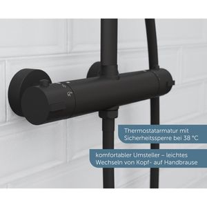 Produktbild für Duschsystem Schütte Madura Fresh, schwarz
