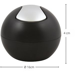 Produktbild für Mülleimer Spirella Bowl, 10.20371, schwarz matt