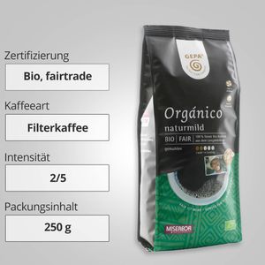 Produktbild für Kaffee GEPA Organico naturmild, BIO
