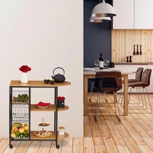 Produktbild für Küchenwagen Relaxdays 10031524 hellbraun / schwarz