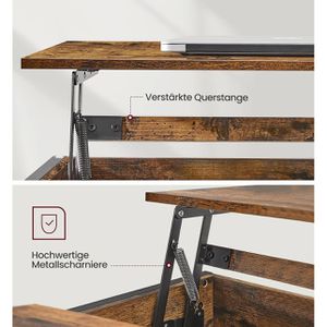 Produktbild für Couchtisch Vasagle LCT205B01V1, Holz / Metall, vintage braun