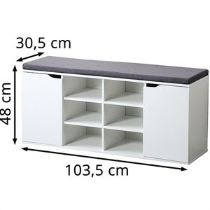 Produktbild für Schuhbank Kesper 15918, weiß, aus Holz