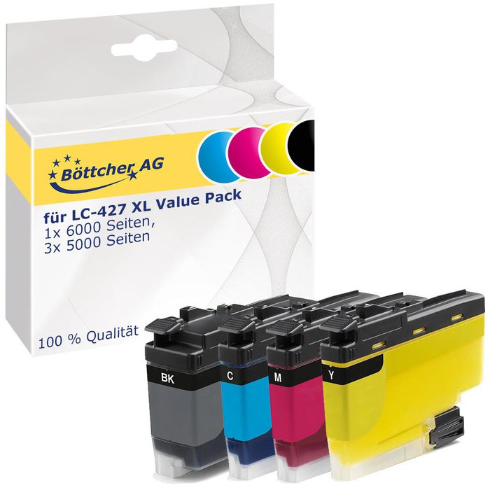 kompatibel für Brother LC427 Value Pack, schwarz, cyan, magenta, gelb