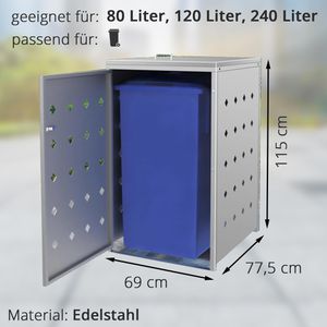 Produktbild für Mülltonnenbox vidaXL 145379, Edelstahl