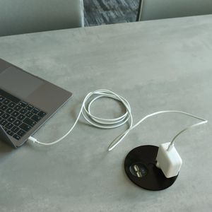 Produktbild für Einbausteckdose Bachmann Twist, mit 0,2 m Kabel, drehbar