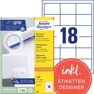 Universaletiketten Zweckform 3671, weiß