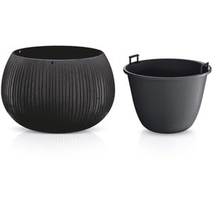Produktbild für Übertopf Prosperplast Beton Bowl, schwarz, Ø 29 x 20 cm