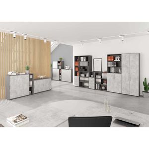 Produktbild für Kommode Hammerbacher Serie 9 Advanced, lichtgrau / graphit