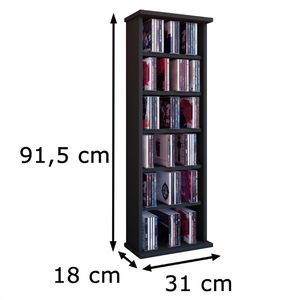 Produktbild für CD-Regal VCM Vostan, 25241, schwarz