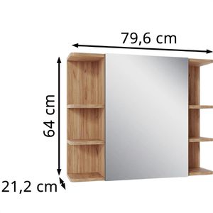 Produktbild für Spiegelschrank Vicco Fynn, anthrazit / eiche