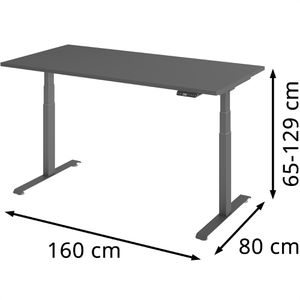 Produktbild für Schreibtisch Böttcher-AG Base Lite, graphit / graphit