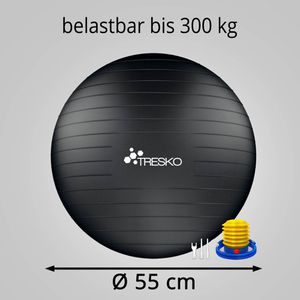 Produktbild für Gymnastikball Tresko Anti-Burst, mit Luftpumpe