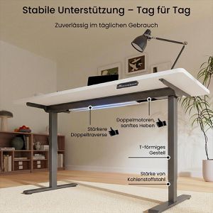 Produktbild für Schreibtisch FlexiSpot E1B Pro, weiß / schwarz