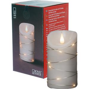 Produktbild für LED-Kerze Konstsmide Echtwachs weiß