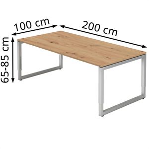 Produktbild für Schreibtisch Hammerbacher R-Serie asteiche / silber