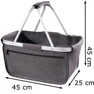 Produktbild für Einkaufskorb Halfar 1808800, BASKET Filz, grau