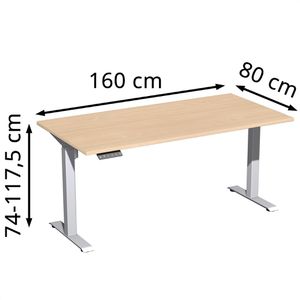 Produktbild für Schreibtisch Geramöbel Elevate Home, buche / silber