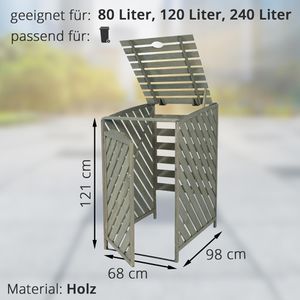 Produktbild für Mülltonnenbox Mendler HWC-J44 XL, Holz