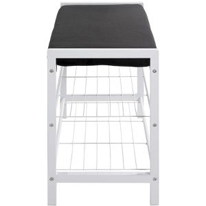 Produktbild für Schuhbank Haku-Möbel 54343, weiß / schwarz, aus Metall
