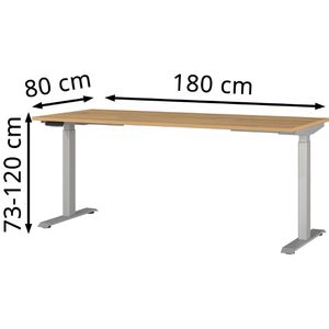 Produktbild für Schreibtisch Germania Mailand, 7909-638, eiche / silber