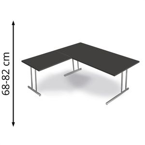Produktbild für Schreibtisch Kerkmann Artline, anthrazit / silber