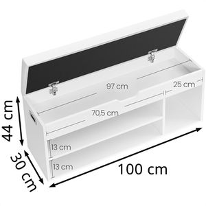 Produktbild für Schuhbank Vasagle LHS130W14, weiß, aus Holz